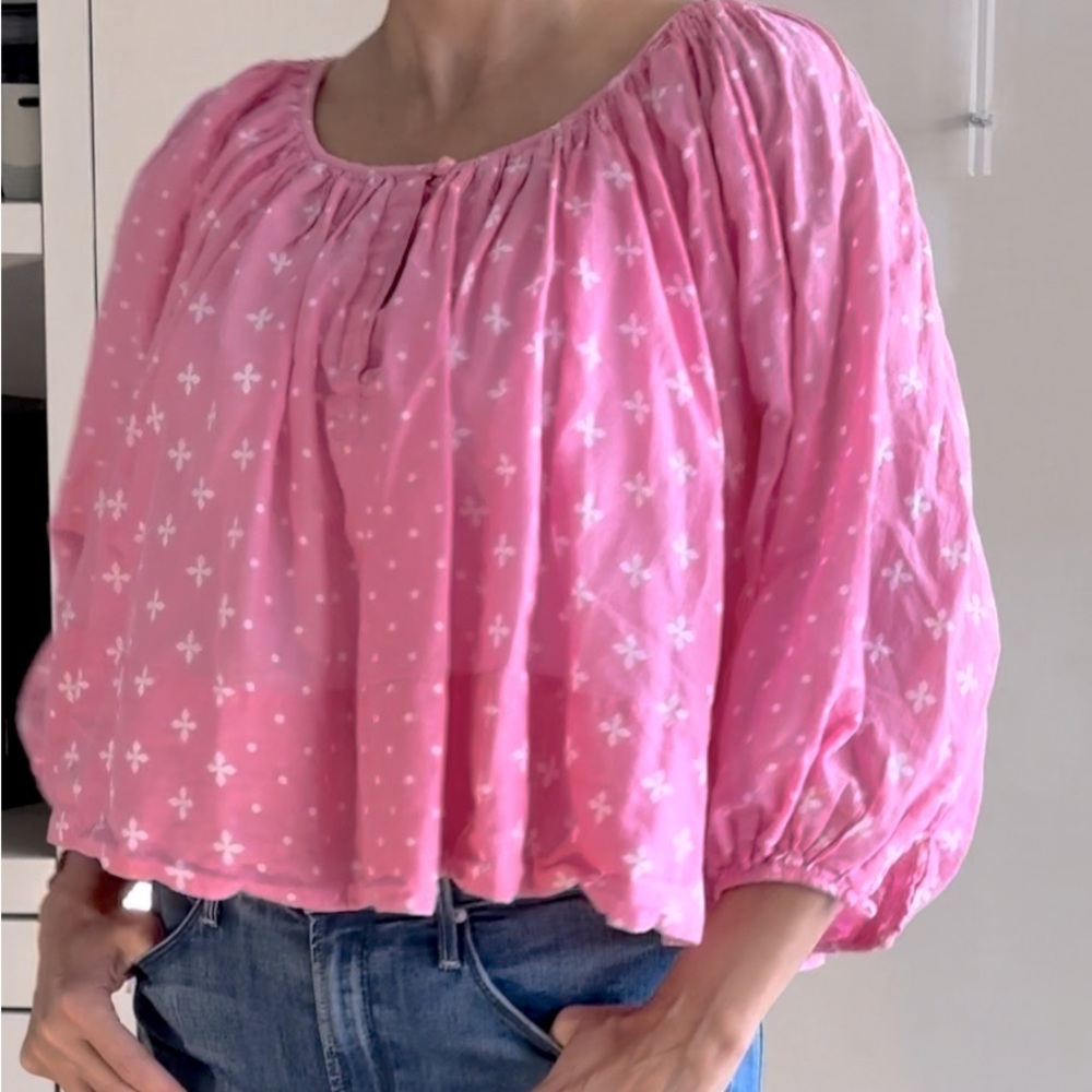 Anthropology brand Pink XS cotton pattern top